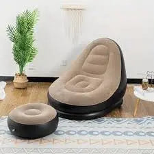 SILLÓN INFLABLE CON OTOMANA (REPOSAPIÉS)