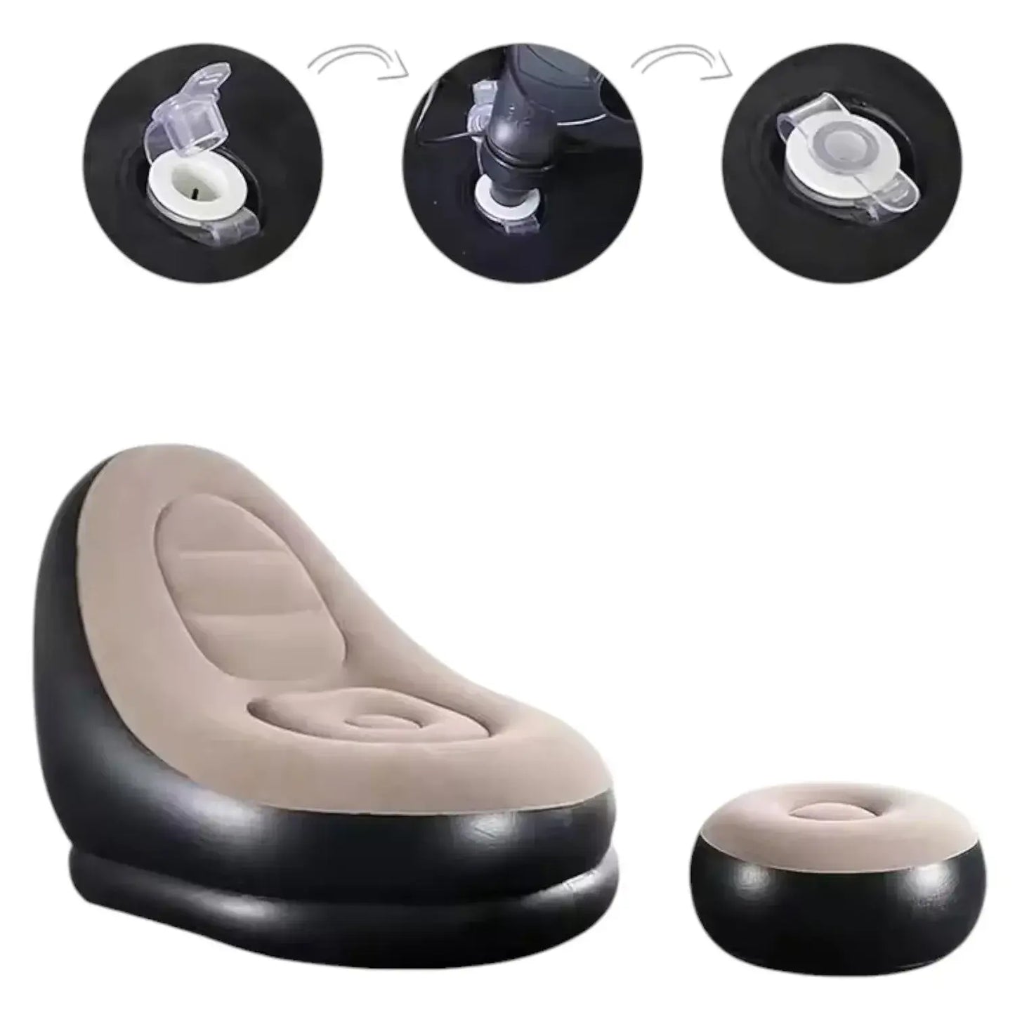 SILLÓN INFLABLE CON OTOMANA (REPOSAPIÉS)