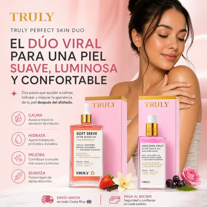 Combo Truly Perfect Skin Duo – Unicorn Fruit + Soft Serve After Shave Oil