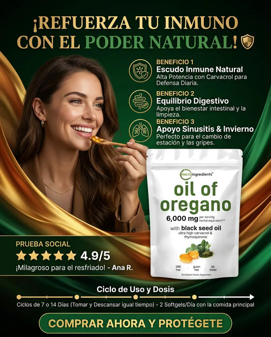 Aceite de Orégano de Alta Potencia con Aceite de Semilla Negra