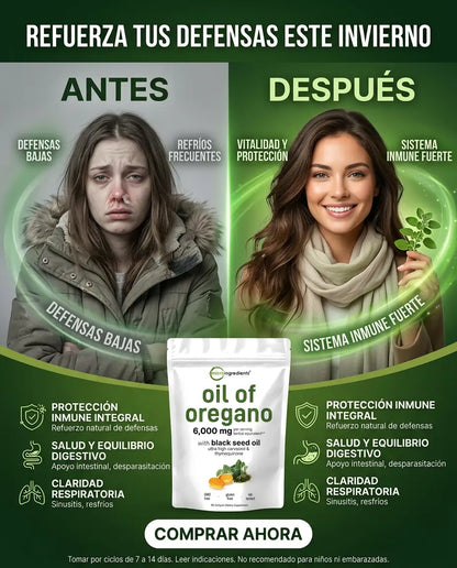 Aceite de Orégano de Alta Potencia con Aceite de Semilla Negra