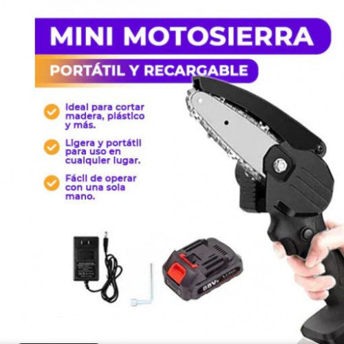 Mini Motosierra Eléctrica Portátil  y Recargable