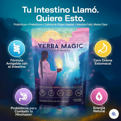 Yerba Magic®: Energía limpia, enfoque mental real y digestión ligera — sin café, sin picos, sin ansiedad. (30 porciones)