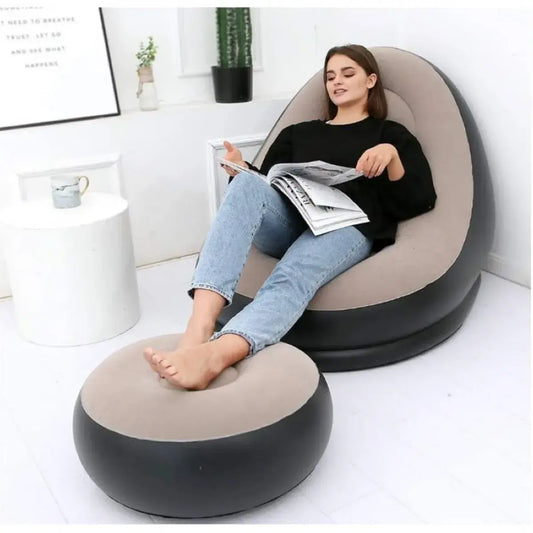 SILLÓN INFLABLE CON OTOMANA (REPOSAPIÉS)