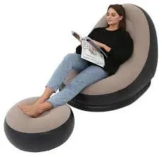 SILLÓN INFLABLE CON OTOMANA (REPOSAPIÉS)
